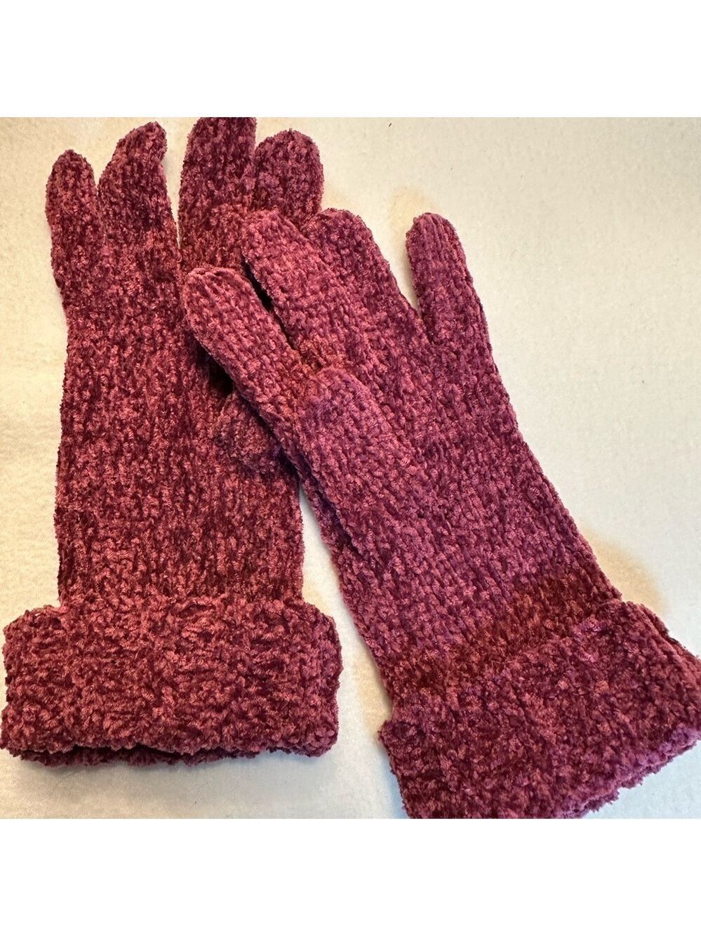 Raspberry Knit Hat and Gloves Set - Picture 2 of 5